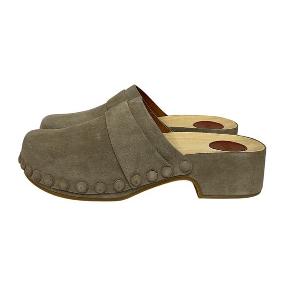 Chloe Suede Dark Greige Joy Clogs Size 39 EU / US 9 NWT - Picture 3 of 5